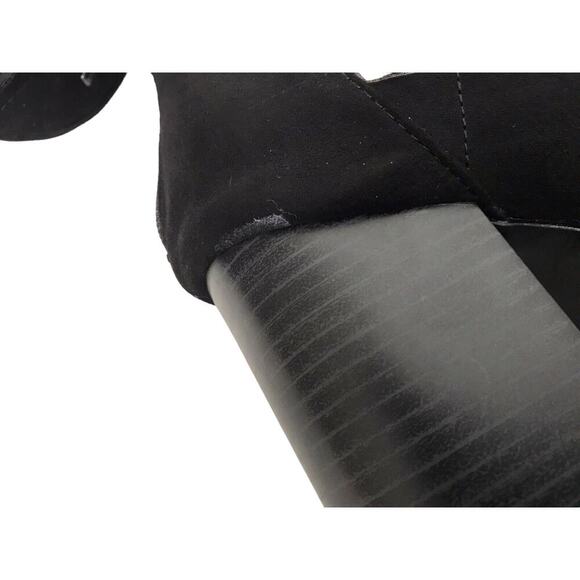 Charlotte Russe Size 10 Cameron Black Block Heel PeepToe Caged Gladiator Sandals - Picture 2 of 13